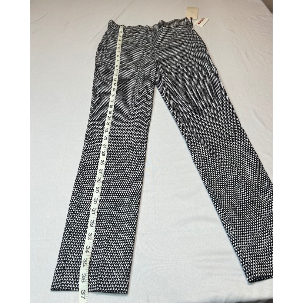 Lila Rose Womens Black White Geometric Print Dress Pants Size 4 NWT